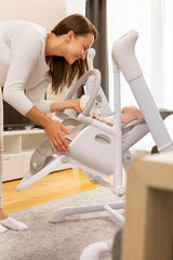 Столче За Хранене И Електрическа Люлка 2В1 Индиго Light Grey Caretero --- BebeMama