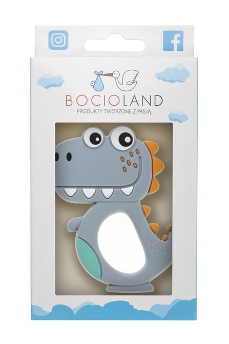 Дино Гризалка Силиконов Сива --- BebeMama