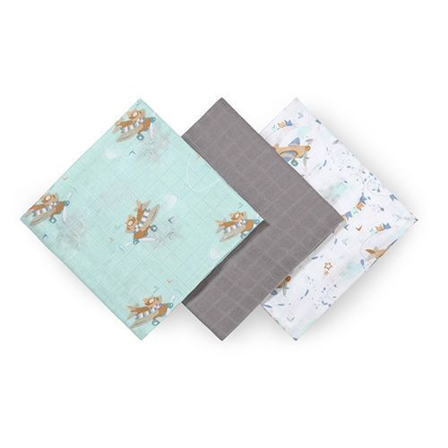Bambusz pelenkák 3 db szürke 70x70