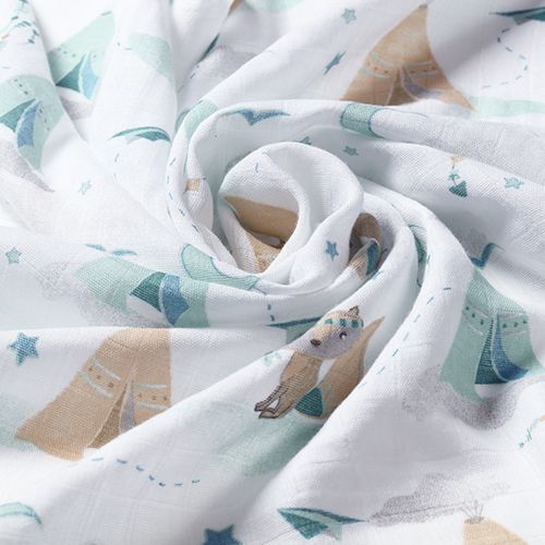 Bambusz Pelenka 3 Db Kék 70X70