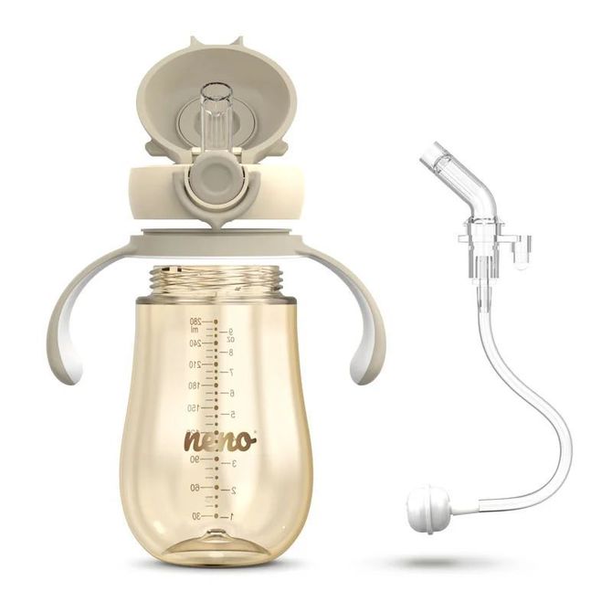 Бутилка Mio2 Със Сламка Крем --- BebeMama