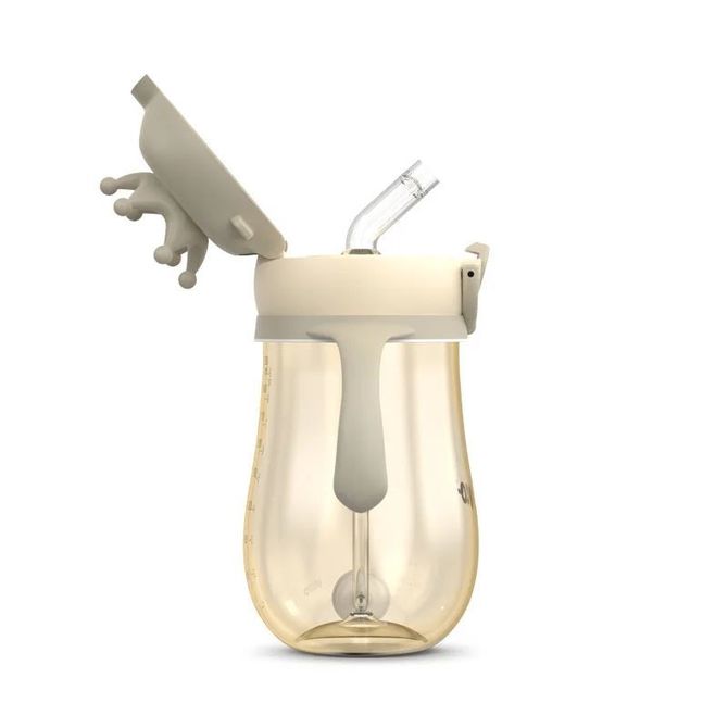 Бутилка Mio2 Със Сламка Кафява --- BebeMama