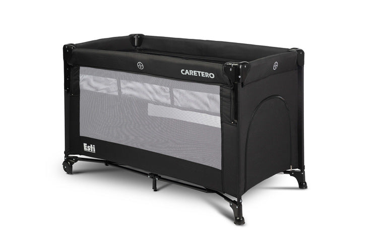 Tarc de joacă pliabil cu 2 niveluri și laterale rabatabile Esti Black Caretero