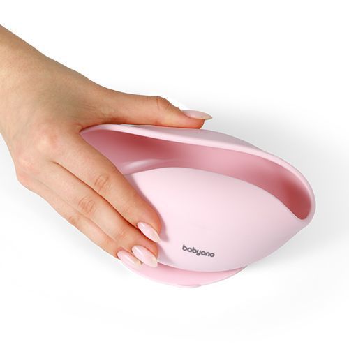 Cupă din silicon cu ventuză roz