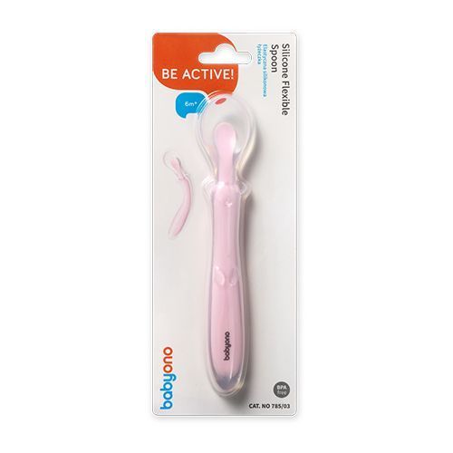 Lingură elastică din silicon roz
