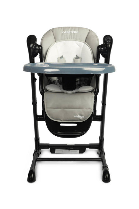 Столче За Хранене + Люлка Шезлонг Indigo Черен Grey Caretero --- BebeMama