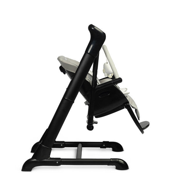 Столче За Хранене + Люлка Шезлонг Indigo Черен Grey Caretero --- BebeMama