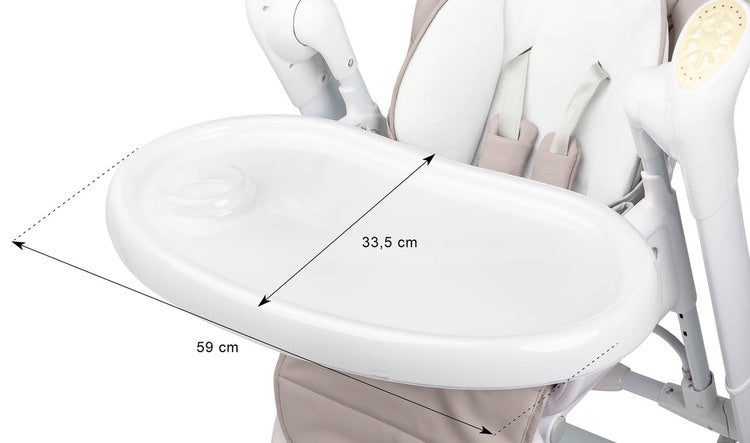 Столче За Хранене + Люлка Шезлонг Indigo Черен Grey Caretero --- BebeMama