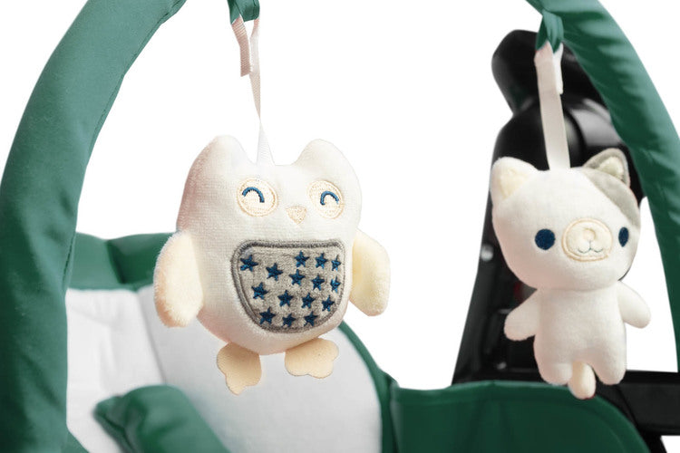 Столче За Хранене + Люлка Шезлонг Indigo Черен Зелен Caretero --- BebeMama