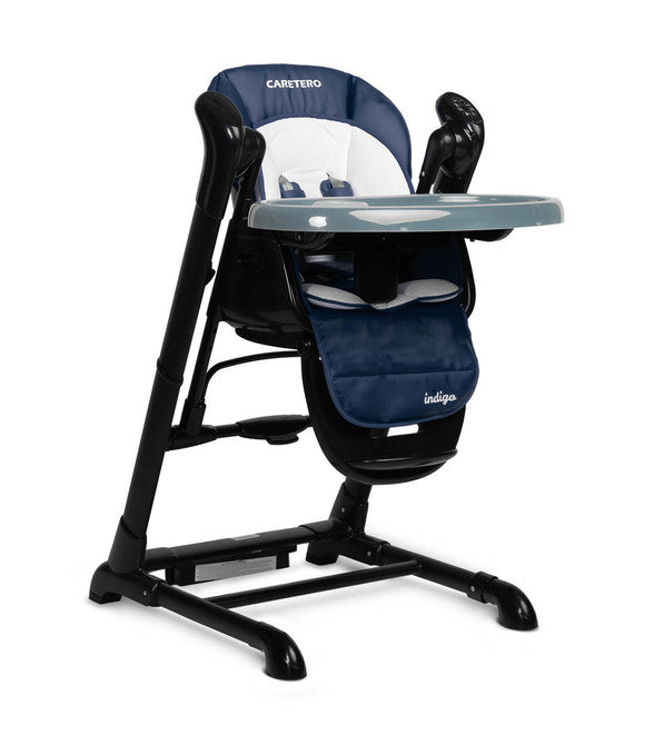 Столче За Хранене + Люлка Шезлонг Indigo Черен Navy Caretero --- BebeMama