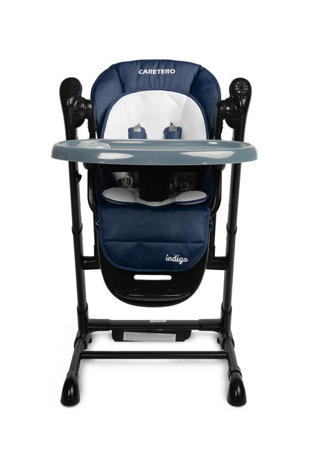 Столче За Хранене + Люлка Шезлонг Indigo Черен Navy Caretero --- BebeMama