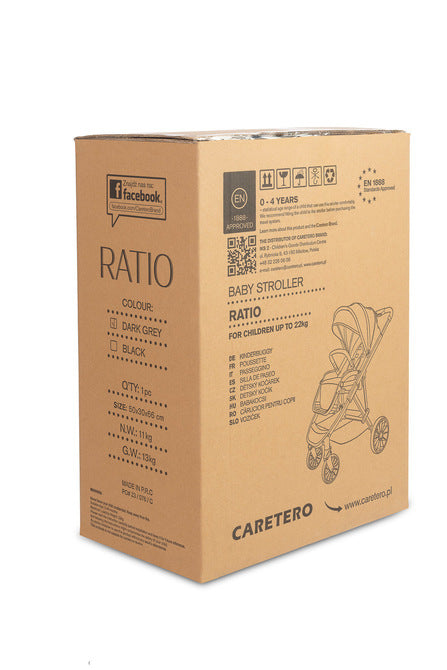 Количка Ratio Тъмно Сива Caretero --- BebeMama