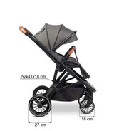 Количка Ratio Тъмно Сива Caretero --- BebeMama