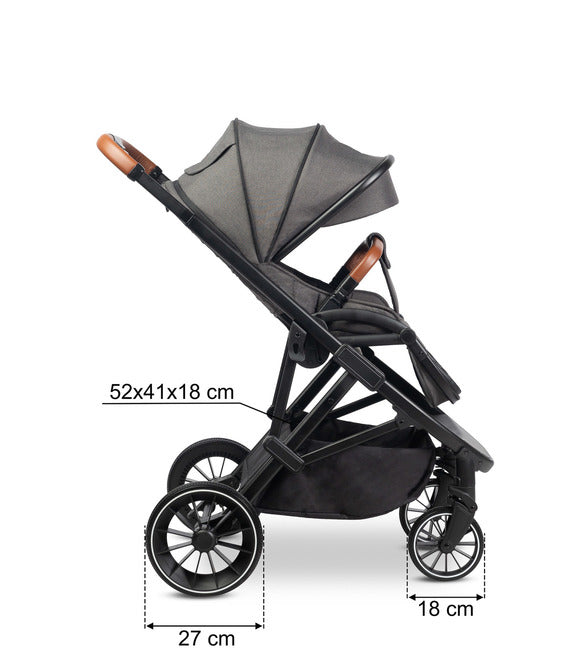 Количка Ratio Тъмно Сива Caretero --- BebeMama