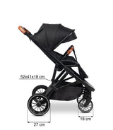 Количка Ratio Черна Caretero --- BebeMama