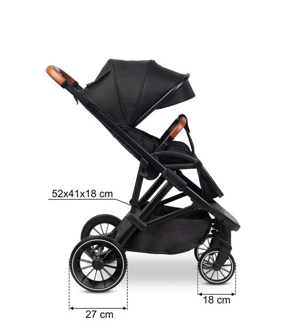 Количка Ratio Черна Caretero --- BebeMama