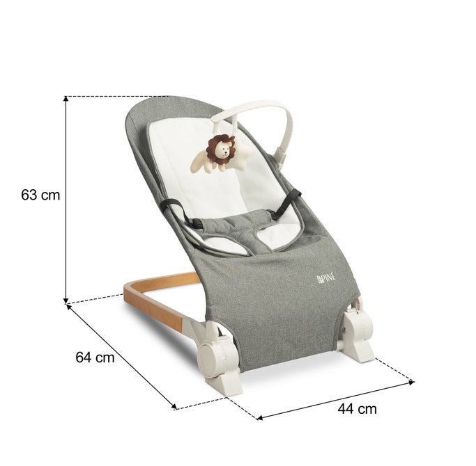 , baldachin gri pin, Caretero Chaise Lounge