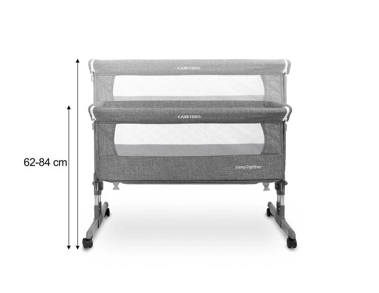 Pătuț Next To Me Sleep2Gether Graphite Caretero