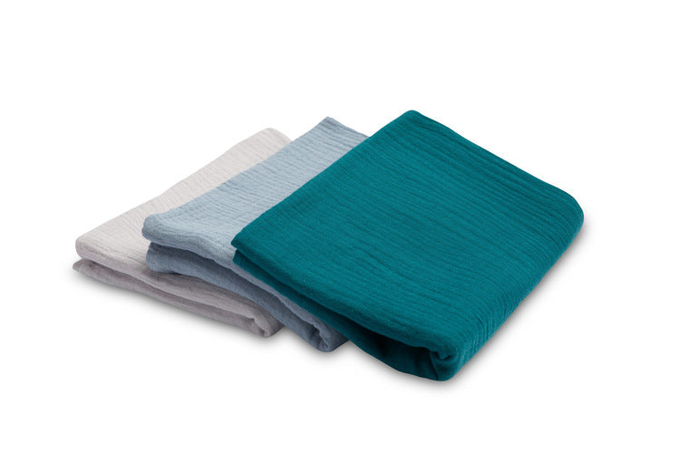 Scutece de muselină Uniform Blue 3 bucăți 60x80cm