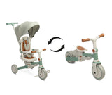 Tricicletă și bicicletă de echilibru 2 în 1 Faro Green Caretero Toyz