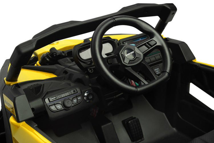 ATV/Buggy Jeep Maverick cu baterie, Caretero galben, cu jucării