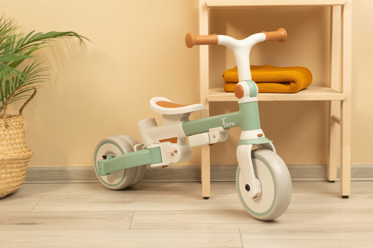 Tricicletă și bicicletă de echilibru 2 în 1 Faro Green Caretero Toyz