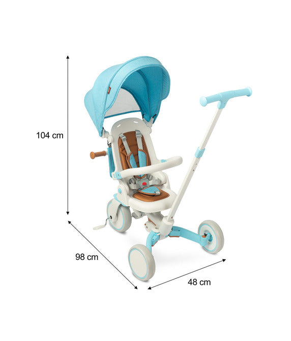 Tricicletă și bicicletă de echilibru 2 în 1 Faro Green Caretero Toyz