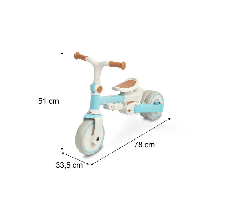 Tricicletă și bicicletă de echilibru 2 în 1 Faro Green Caretero Toyz