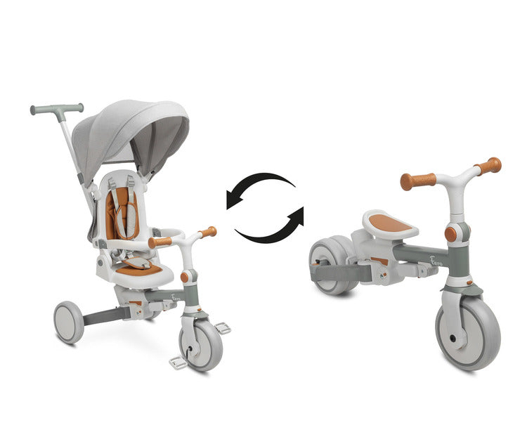 Tricicletă și bicicletă de echilibru 2 în 1 Faro Gri Caretero Toyz