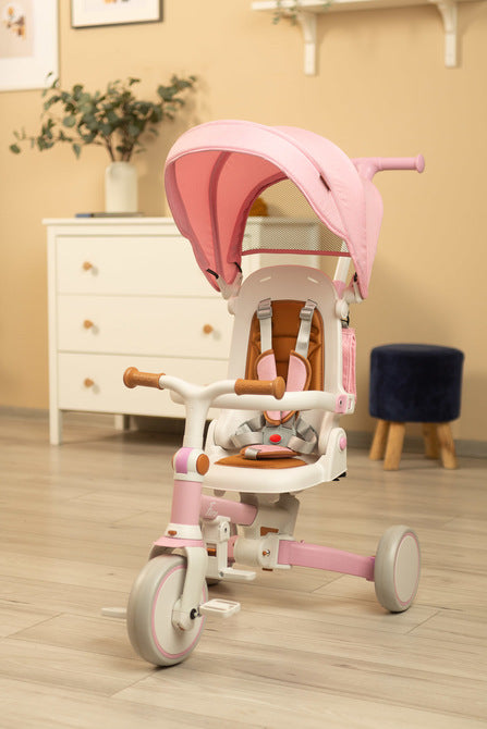 Tricicletă și bicicletă de echilibru 2 în 1 Faro roz Caretero Toyz