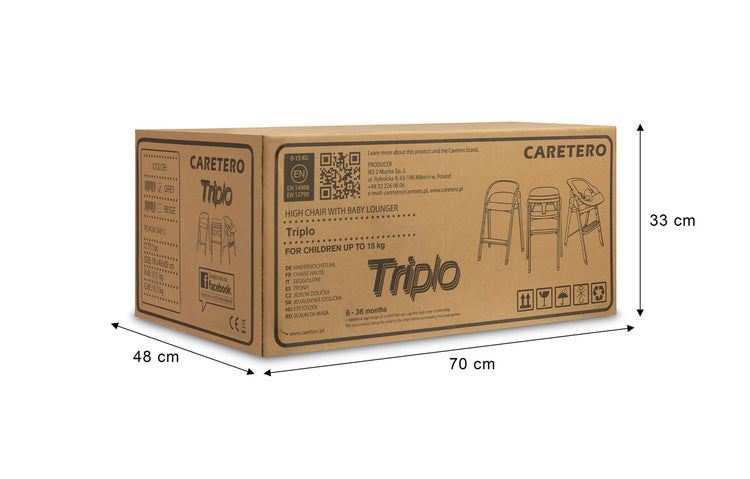 Scaun înalt Triplo 3 în 1 bej Caretero