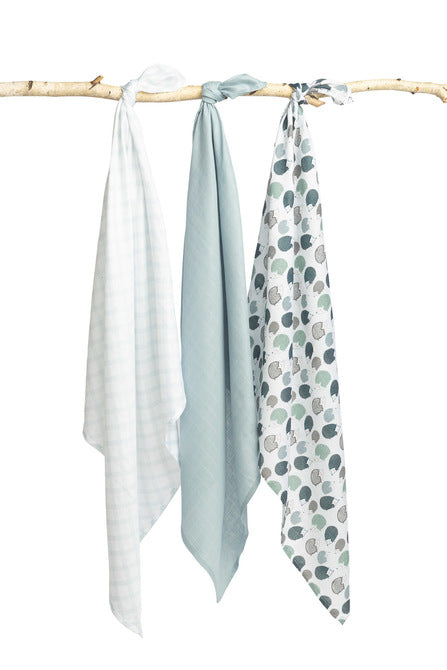 Бамбукови Пелени 3 броя Таралежчета Син 70X80 Sensillo