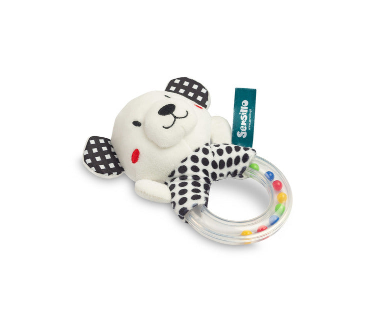 Дрънкалка Черно-Бяла Мече Sensillo