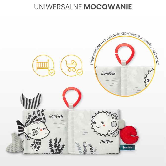 Мека Книжка Черно-Бяла Делфинче Sensillo