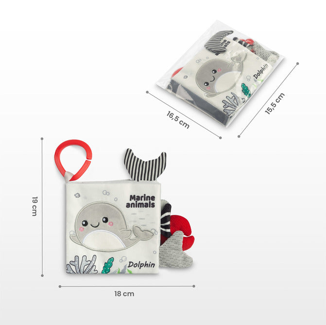 Мека Книжка Черно-Бяла Делфинче Sensillo