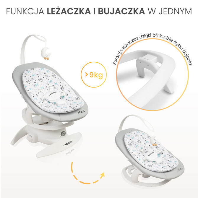 Шезлонг И Люлка 2в1 Rocker Noco Сив Caretero