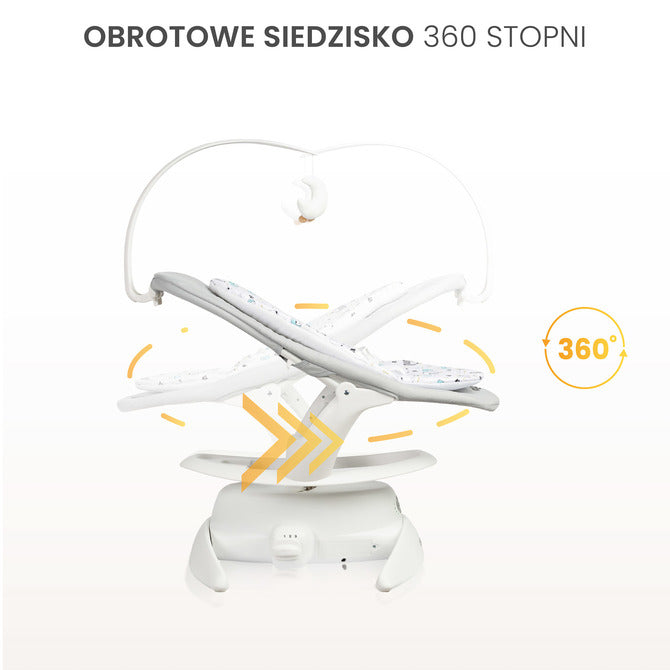 Шезлонг И Люлка 2в1 Rocker Noco Сив Caretero