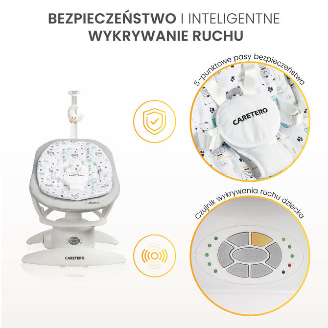 Шезлонг И Люлка 2в1 Rocker Noco Сив Caretero