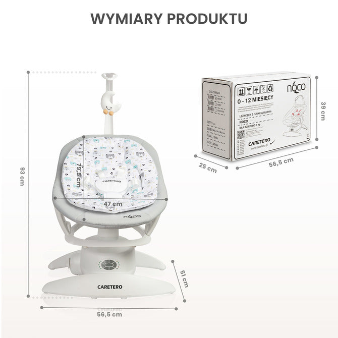 Шезлонг И Люлка 2в1 Rocker Noco Сив Caretero
