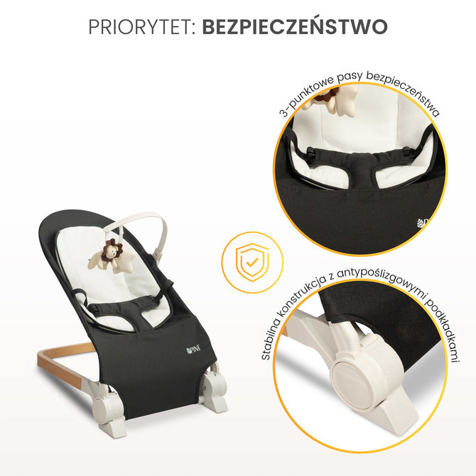 , baldachin gri pin, Caretero Chaise Lounge