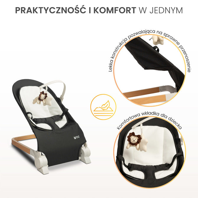, baldachin gri pin, Caretero Chaise Lounge
