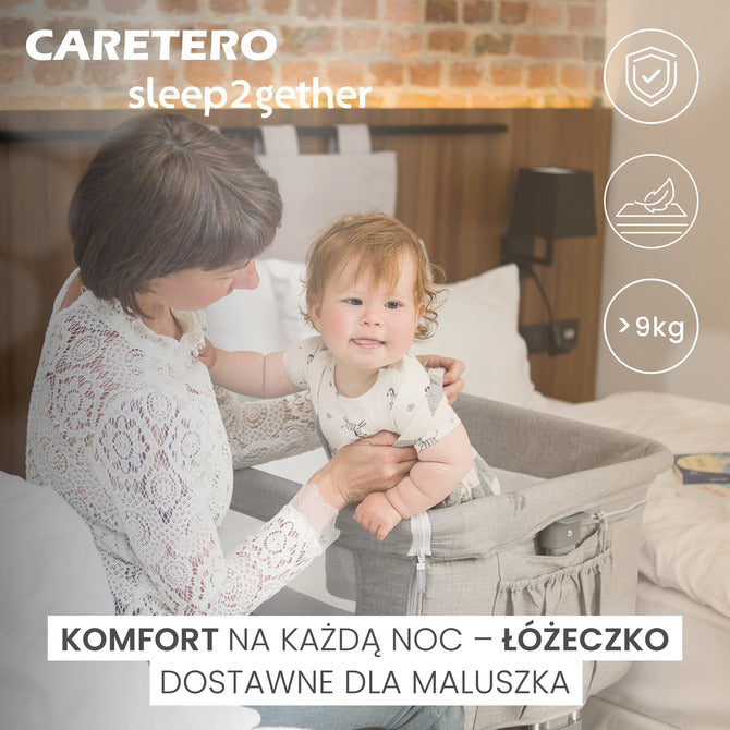 Pătuț lângă mine Sleep2Gether Gri Caretero