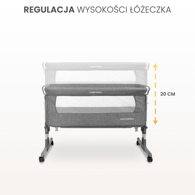 Pătuț lângă mine Sleep2Gether Gri Caretero