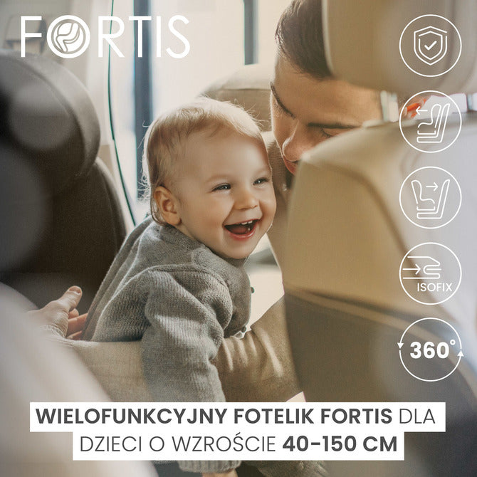 Столче За Кола Fortis i-Size IsoFix 0-36Кг Grey Caretero