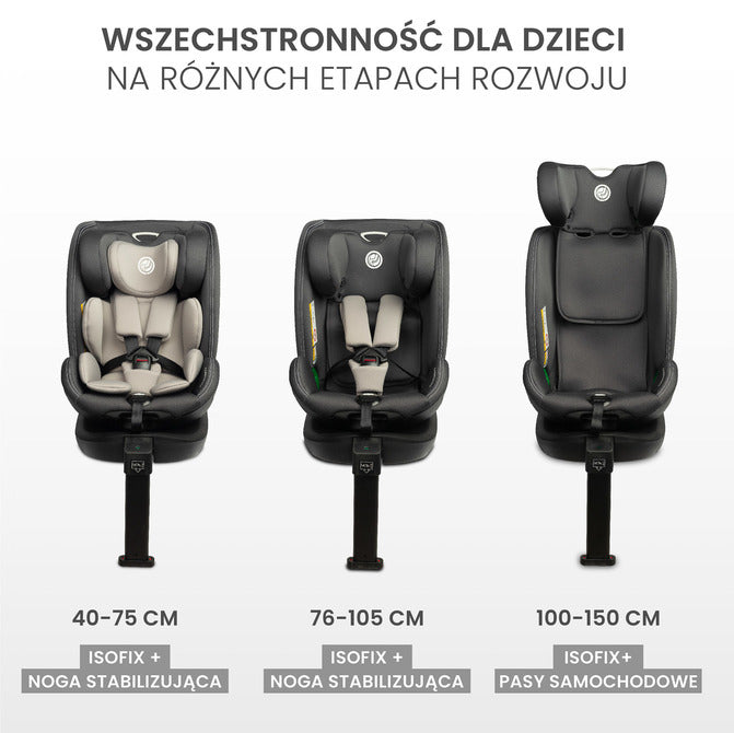 Столче За Кола Fortis i-Size IsoFix 0-36Кг Grey Caretero