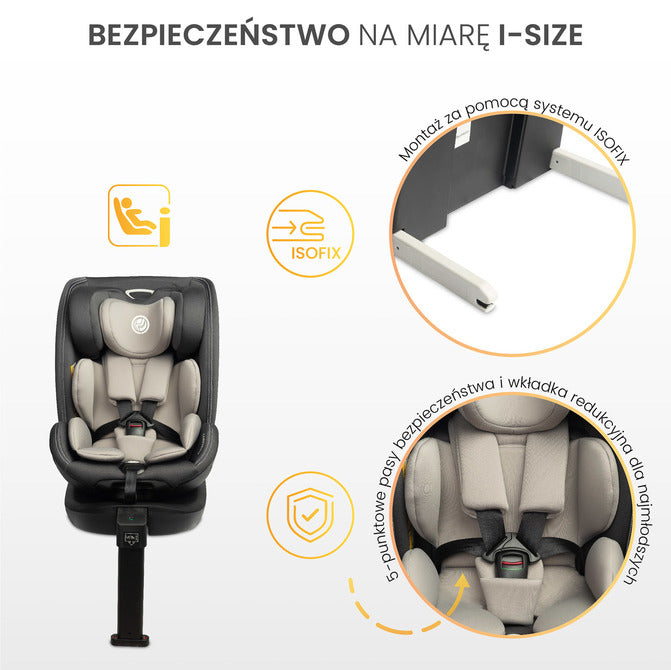 Столче За Кола Fortis i-Size IsoFix 0-36Кг Grey Caretero