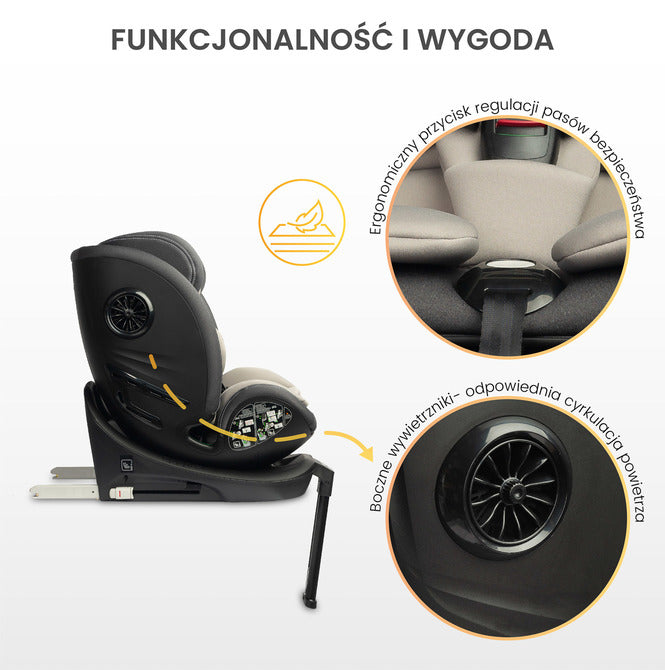 Столче За Кола Fortis i-Size IsoFix 0-36Кг Grey Caretero