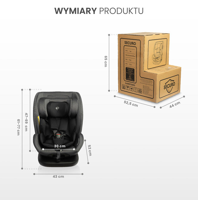 Scaun auto Securo i-Size IsoFix 0-36Kg Emerald Caretero