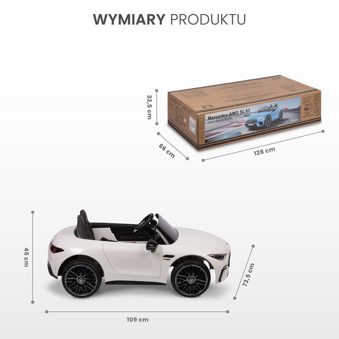 Детска Електрическа Кола Mercedes Sl63 Бяло Caretero Toyz