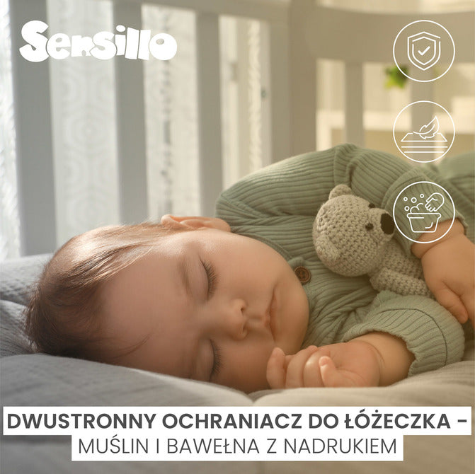 Обиколник За Легло Меченце Сиво Sensillo